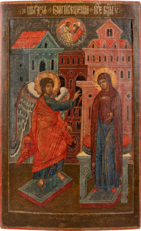 A MONUMENTAL ICON SHOWING THE ANNUNCIATION OF THE MOTHER OF GOD FROM A CHURCH ICONOSTASIS - фото 1