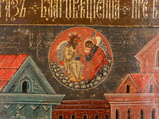 A MONUMENTAL ICON SHOWING THE ANNUNCIATION OF THE MOTHER OF GOD FROM A CHURCH ICONOSTASIS - фото 2