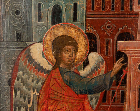 A MONUMENTAL ICON SHOWING THE ANNUNCIATION OF THE MOTHER OF GOD FROM A CHURCH ICONOSTASIS - Foto 4