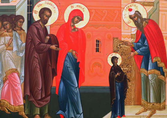 A VERY FINE ICON SHOWING THE ENTRY OF THE MOTHER OF GOD INTO THE TEMPLE - Foto 2
