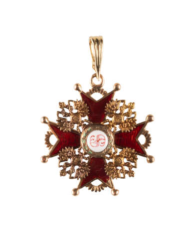 A GOLD AND ENAMEL BREAST BADGE OF THE ORDER OF ST. STANISLAS - photo 1