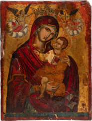 A FINE AND LARGE ICON SHOWING THE MOTHER OF GOD WITH CHRIST