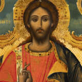 A MONUMENTAL ICON SHOWING THE ENTHRONED CHRIST FROM A CHURCH ICONOSTASIS - photo 3