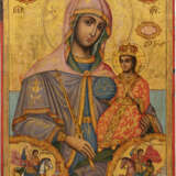 A VERY FINE SIGNED AND DATED MELKITE ICON SHOWING THE MOTHER OF GOD AND CHRIST - Foto 1
