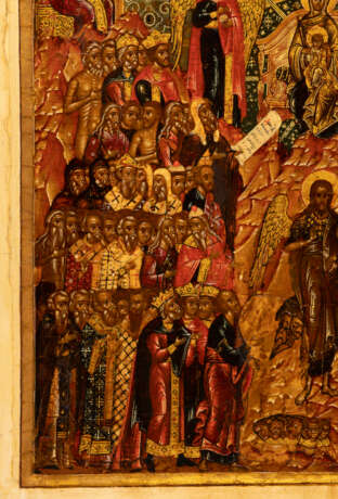 A VERY FINE AND RARE ICON SHOWING 'IN THEE REJOICETH' (HYMN TO HOLY VIRGIN) FROM THE WINTER PALACE COLLECTION (?) - Foto 3
