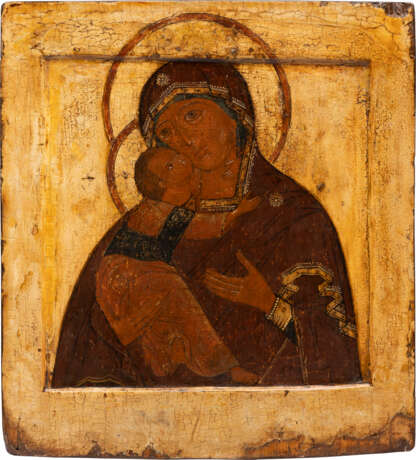 A LARGE ICON SHOWING THE VLADIMIRSKAYA MOTHER OF GOD - фото 1