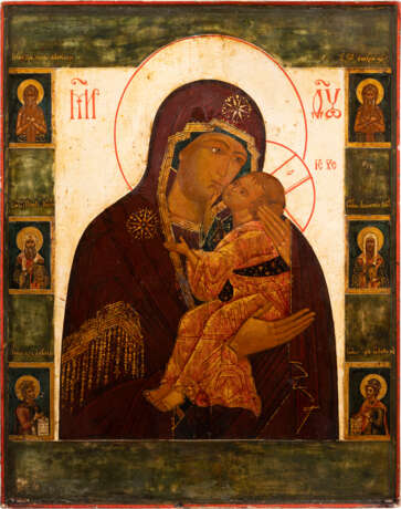 A RARE AND LARGE ICON SHOWING THE MOTHER OF GOD OF JAROSLAVL - photo 1