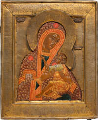 A FINE ICON OF THE MOHTER OF GOD 'O VSEPYETAYA MATI' (O ALL-HYMNED MOTHER) WITH RIZA