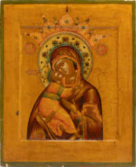 A VERY FINE ICON SHOWING THE VOLOKOLAMSKAYA MOTHER OF GOD