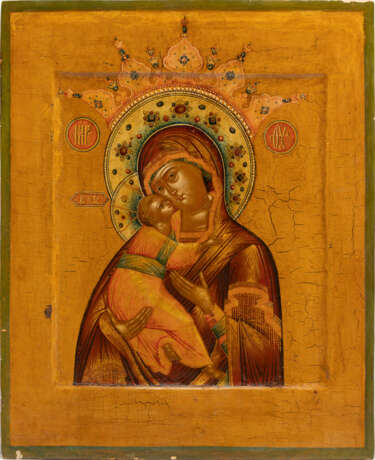 A VERY FINE ICON SHOWING THE VOLOKOLAMSKAYA MOTHER OF GOD - photo 1