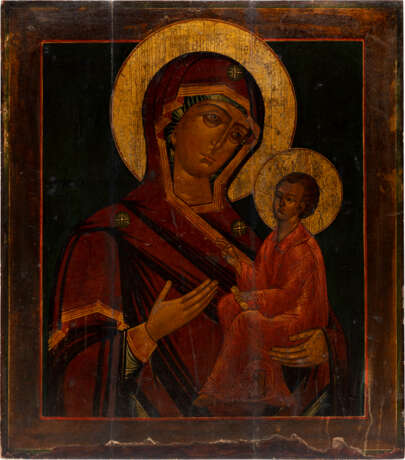A MONUMENTAL ICON SHOWING THE TIKHVINSKAYA MOTHER OF GOD FROM A CHURCH ICONOSTASIS - Foto 1