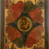 A MONUMENTAL ICON SHOWING THE MOTHER OF GOD 'THE UNBURNT BUSH' FROM A CHURCH ICONOSTASIS - photo 1