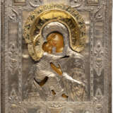 A VERY FINE AND LARGE ICON SHOWING THE VOLOKOLAMSKAYA MOTHER OF GOD WITH OKLAD - photo 2