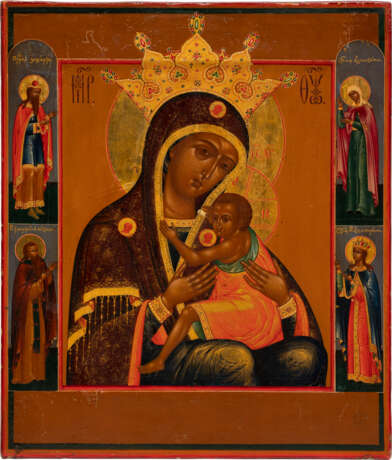 A VERY FINE ICON OF THE MOHTER OF GOD 'O VSEPYETAYA MATI' (O ALL-HYMNED MOTHER) - photo 1