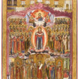 A MONUMENTAL DATED ICON SHOWING THE PROTECTING VEIL OF THE MOTHER OF GOD (POKROV) - photo 1