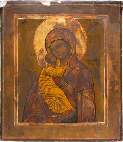 AN ICON SHOWING THE VLADIMIRSKAYA MOTHER OF GOD - фото 1