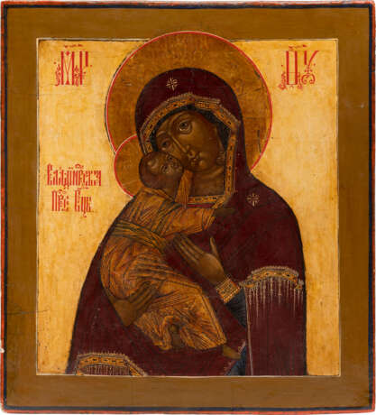 A LARGE ICON SHOWING THE VLADIMIRSKAYA MOTHER OF GOD - Foto 1