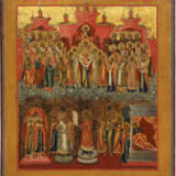 A FINELY PAINTED ICON SHOWING THE PROTECTING VEIL OF THE MOTHER OF GOD (POKROV) - Foto 1
