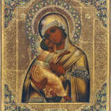 AN ICON SHOWING THE VLADIMIRSKAYA MOTHER OF GOD - photo 1