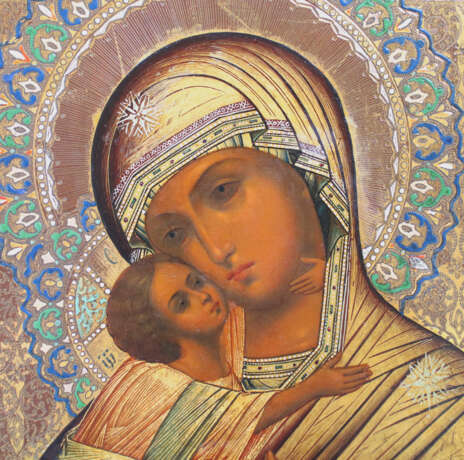 AN ICON SHOWING THE VLADIMIRSKAYA MOTHER OF GOD - Foto 2