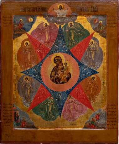 A VERY LARGE ICON SHOWING THE MOTHER OF GOD THE 'UNBURNT THORNBUSH' - photo 1