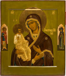 A FINELY PAINTED ICON SHOWING THE THREE-HANDED MOTHER OF GOD