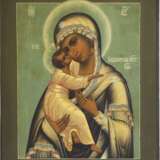 A FINE ICON SHOWING THE VLADIMIRSKAYA MOTHER OF GOD - photo 1