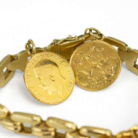Armband mit Goldmünzen Armband 585 Gelbgold - Foto 5