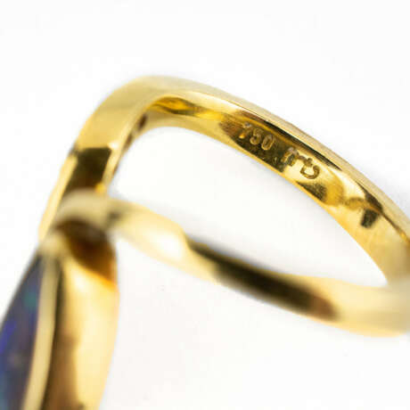 Damenring mit Opal 750 Gelbgold - Foto 4