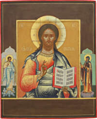 A SMALL DATED ICON SHOWING CHRIST PANTOKRATOR