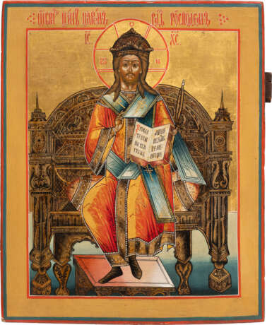 AN ICON SHOWING THE ENTHRONED CHRIST - photo 1