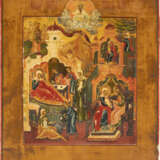 A FINE ICON SHOWING THE NATIVITY OF THE MOTHER OF GOD - фото 1