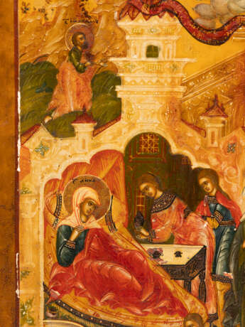 A FINE ICON SHOWING THE NATIVITY OF THE MOTHER OF GOD - photo 3