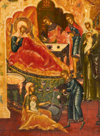 A FINE ICON SHOWING THE NATIVITY OF THE MOTHER OF GOD - photo 5