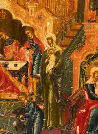 A FINE ICON SHOWING THE NATIVITY OF THE MOTHER OF GOD - Foto 7