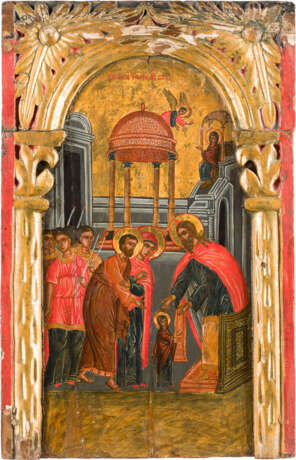 A LARGE ICON SHOWING THE ENTRY OF THE MOTHER OF GOD INTO THE TEMPLE FROM A CHURCH ICONOSTASIS - Foto 1