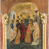 A LARGE ICON SHOWING THE PRESENTATION OF CHRIST IN THE TEMPLE FROM A CHURCH ICONOSTASIS - photo 1