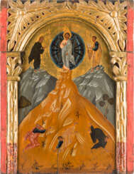 A LARGE ICON SHOWING THE TRANSFIGURATION OF CHRIST FROM A CHURCH ICONOSTASIS
