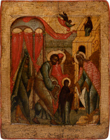 A VERY FINE ICON SHOWING THE ENTRY OF THE MOTHER OF GOD INTO THE TEMPLE - photo 1