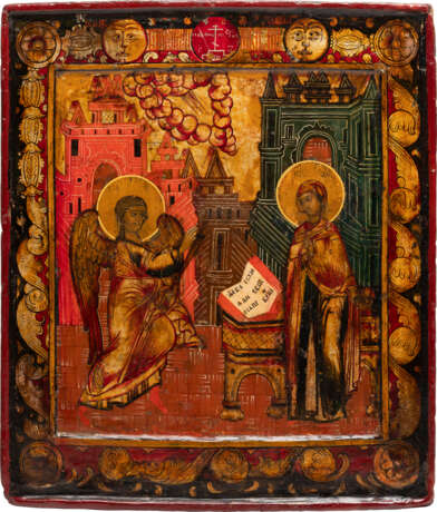A RARE ICON SHOWING THE ANNUNCIATION OF THE MOTHER OF GOD - photo 1