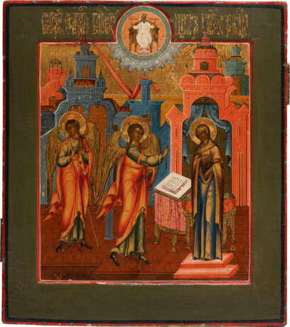 A VERY FINE ICON SHOWING THE ANNUNCIATION OF THE MOTHER OF GOD - photo 1
