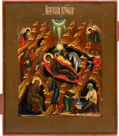 A FINE ICON SHOWING THE NATIVITY CHRIST - photo 1