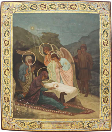 AN ICON SHOWING THE ADORATION OF CHRIST - Foto 1
