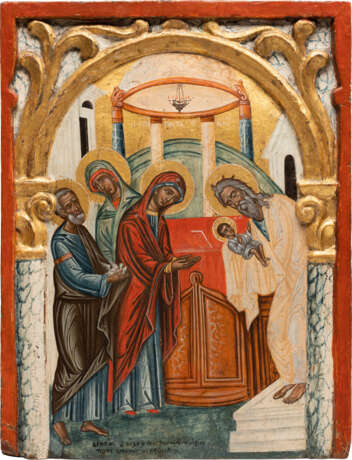 A LARGE DATED ICON SHOWING THE PRESENTATION OF CHRIST AT THE TEMPLE - photo 1
