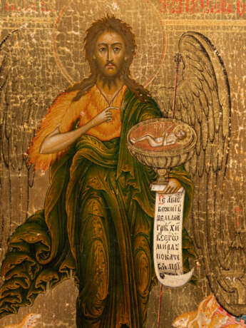 A VERY FINE ICON SHOWING ST. JOHN THE FORERUNNER AS ANGEL OF THE DESERT - photo 4