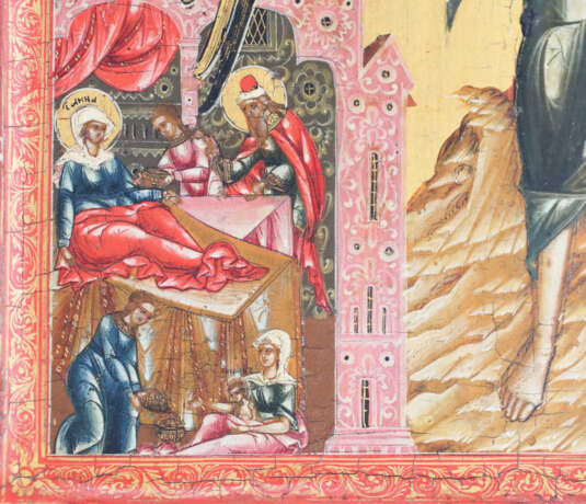 A VERY FINE ICON SHOWING ST. JOHN THE FORERUNNER WITH SCENES FROM HIS LIFE - photo 4