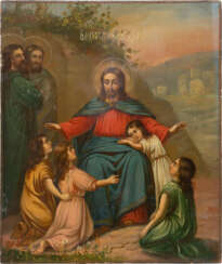 A SMALL ICON SHOWING 'LET THE CHILDREN COME TO ME'