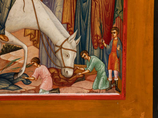 A VERY LARGE AND VERY FINE ICON SHOWING THE ENTRY INTO JERUSALEM - photo 2