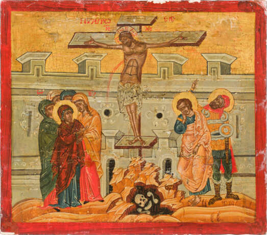AN ICON SHOWING THE CRUCIFIXION OF CHRIST - Foto 1