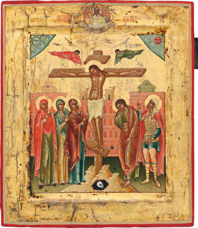 AN ICON SHOWING THE CRUCIFIXION OF CHRIST - photo 1